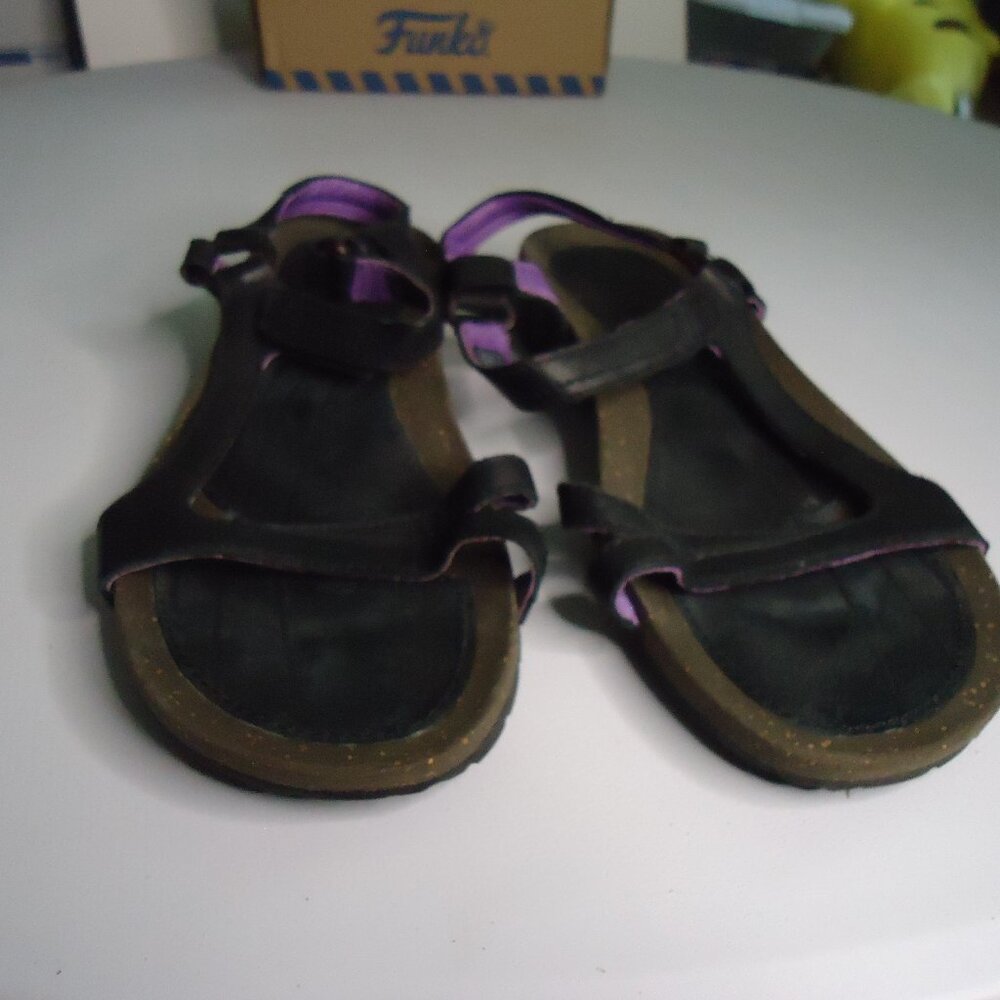 Teva Carrillo Sandals Women's 8.5 Blk Lather Strappy Adjustable Casual Comfort